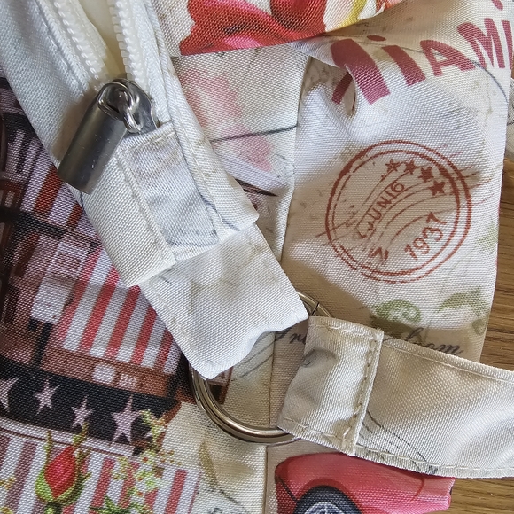 Miami Beach Vacation Postcard Print Zippered Shoulder Bag NWOT - Picture 6 of 12